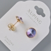 Xuping-Ohrstecker mit Swarovskikristallen Chamäleon-Farben violett und blau, Durchmesser 10 mm, 18K-Goldveredelung