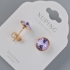 Xuping Ohrstecker mit Swarovski-Kristallen in Lilafarbe, Durchmesser 10 mm, 18K-Goldbeschichtung