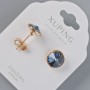 Xuping-Ohrstecker mit Swarovski-Kristallen, blauer Farbton, Durchmesser 10 mm, 18K-Vergoldung