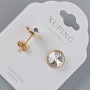 Ohrstecker Xuping mit Swarovski-Kristallen in Weiß, Durchmesser 10 mm, 18K Vergoldung