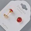 Xuping Ohrstecker mit Swarovski-Kristallen, rot, Durchmesser 9 mm, 18K-Vergoldung
