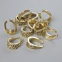 Anhängerbefestigung, Maße 15 × 11 × 6 mm, Lochdurchmesser 10,7 × 7,2 mm, Verpackung 13 Stück ± 20 g ± hellgoldene Metallfarbe