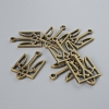 Schmuckanhänger Ukraine-Wappen, Abmessungen ca. 15×25 mm ±, Verpackung ca. 7 Stück, bronzefarbene Metallfarbe