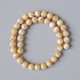 Beige-Perlmuttperlen natur, glatte Kugel, Durchmesser 10 mm, Länge 39 cm ± auf Faden
