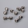Hantelperle, Durchmesser 8×19 mm, 5 mm ±, Verpackung 6 Stück ±, dunkel-silberfarbener Metallton