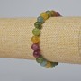 Armband aus Turmalin, natürlicher Stein, glatte Kugeln, Durchmesser 8 mm ±, Länge ca. 18 cm ± (Stretch)
