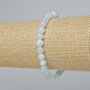 Aquamarin-Armband aus künstlichem Acryl, glatte Kugel, Ø ca. 6 mm, Länge ca. 18 cm (Stretch)