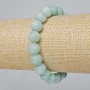 Armband aus Amazonit, Naturstein, glatte Kugeln, Durchmesser 10 mm, Länge 18 cm +/- (Elastikarmband)