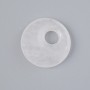 Donut-Anhänger (Bagel) aus Bergkristall, Naturstein, Durchmesser ca. 18 × 5 mm, Lochdurchmesser ca. 5 mm