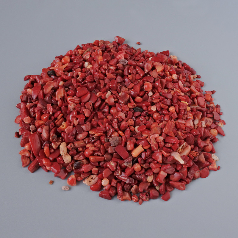 Korallen-Natursteinchen ohne Loch, Durchmesser 5 mm ± Verpackung 100 g