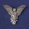 Brosche-Anhänger Engel silberfarbenes Metall 43×50 mm+