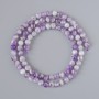 Chevron-Amethyst-Perlen, Naturstein, glatte Kugel, Durchmesser ca. 4 mm, Länge ca. 38 cm, auf Faden