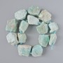 Amazonit-Nugget-Perlen aus unbearbeitetem Naturstein, Durchmesser ca. 21×26 mm, Länge ca. 42 cm, auf Schnur