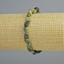 Armband aus Serpentin-Naturstein, getrommelte Perlen, Durchmesser 7×9 mm, Länge ca. 18 cm (Stretcharmband)