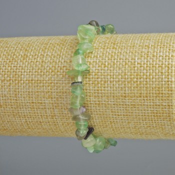 Armband aus Fluorit – Natursteinchips, Durchmesser ca. 7×4 mm, Länge ca. 18 cm (Stretch)