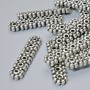 Trennperle für 6 Fäden, Durchmesser 20×4,5 mm, Loch Ø 1,2 mm, silberfarbenes Metall, 16 Stück ±