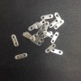 Trennsteg-Platte für zwei Fäden, Maße 11 × 3,5 mm, Bohrung Ø 1,6 mm, Packung 50 Stück, silberfarbener Metallton