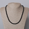 Schungitkette (künstlich) glatte Rondellen, Durchmesser 6×3 mm, Länge 45–48 cm