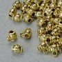 Bail-Halter, Durchmesser 6×5 mm, Lochdurchmesser 1,5 mm und 2,2 mm, Länge 7 mm, goldfarbenes Metall, Verpackung ca. 20 g ± 49 Stück
