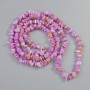 Perlmuttperlen getönt violett, Durchmesser ca. 7×2,5 mm ±, Länge ca. 80 cm ± auf Faden