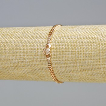 Armband Xuping 18K-Vergoldung mit weißen Strasssteinen, Dicke 3,8 mm, 8 mm (±), Länge 16 cm