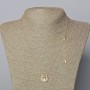 Kette Xuping mit Vergoldung 18K, Drahtstärke 1 mm, mit Anhänger aus weißen Strasssteinen und Perle, Durchmesser ca. 12 × 13 mm, Länge 46–51 cm+