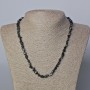 Kette aus Sonnen-Obsidian, natürlicher Stein, trommelgeschliffelte Perlen, Durchmesser ca. 6 mm, Länge 45–48 cm