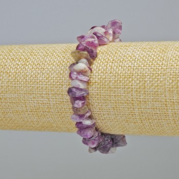 Armband aus Phosphosiderit – Naturstein-Chips, Durchmesser ca. 11×3 mm, Elastikarmband, Länge ca. 18 cm