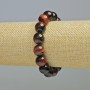 Armband aus natürlichem Ochsenauge Stein, glatte Kugeln, Durchmesser ca. 12 mm+, Stretch-Basis, Länge ca. 18 cm+