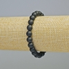 Shungit-Armband (künstlich) mit glatten Kugeln, Durchmesser 8 mm