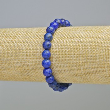 Armband aus Lapislazuli (künstlich) glatte Kugeln, Durchmesser ca. 8 mm ± (Stretch), Länge ca. 18 cm+