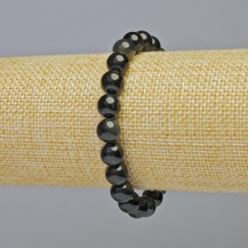 Armband aus Falkenauge, natürlicher Stein, glatte Kugeln, Durchmesser ca. 8,5 mm, Länge 18 cm+