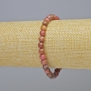 Rhodonit Naturstein Armband mit glatten Kugeln, Durchmesser ca. 6 mm, Länge ca. 18 cm, Stretch