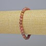 Rhodonit Naturstein Armband mit glatten Kugeln, Durchmesser ca. 6 mm, Länge ca. 18 cm, Stretch