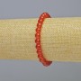 Karneol-Armband, natürlicher Stein, glatte Kugeln, Durchmesser ca. 6 mm, elastisches Band, Länge ca. 18 cm