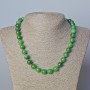 Kette aus Chrysopras, natürlicher Stein, glatte Kugeln, Durchmesser 10,5 mm, Länge 45–48 cm