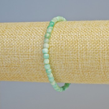 Amazonit-Armband aus natürlichem Stein, facettierte Würfel, Durchmesser ca. 4 mm ± (Stretch), Länge ca. 18 cm+