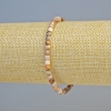 Rhodochrosit-Armband, Naturstein, facettierte Würfel, Durchmesser ca. 4 mm, Elastikband, Länge ca. 18 cm+