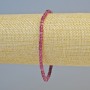 Armband aus natürlichem Rubin, facettierte Würfelchen, Durchmesser ca. 3 mm, elastische Basis, Länge ca. 18 cm