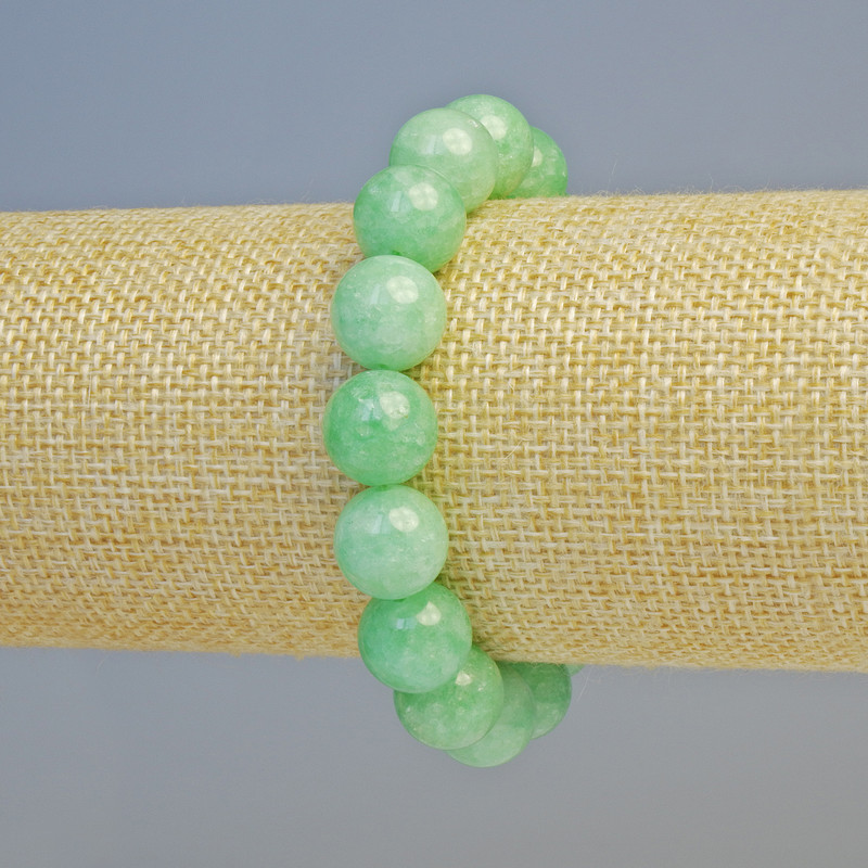 Armband aus Amazonit, Naturstein, glatte Kugel, Durchmesser ca. 12 mm ± (Stretcharmband), Länge 18 cm+