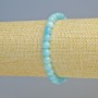 Aquamarin-Armband (künstliches Acryl) glatte Kugel, Durchmesser 6,5 mm ± (Stretch), Länge 18 cm+