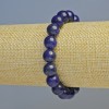 Armband aus natürlichem Lapislazuli, glatte Kugeln, Durchmesser 10 mm ± (Elastik), Länge 18 cm+