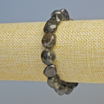 Armband aus Iolith-Naturstein, trommelgeschliffene Steine, Durchmesser ca. 11×12 mm ± (Stretch), Länge ca. 18 cm+