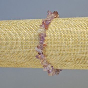 Armband aus Amethyst-Naturstein-Chips, Durchmesser 7 × 3 mm ± (Stretch), Länge 18 cm+
