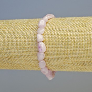 Armband aus Kunzit, Naturstein – geschliffene Perlen, Ø 6×9 mm ± (Elastikband), Länge 18 cm+