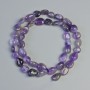 Amethyst-Naturstein-Perlen, facettiert, Durchmesser 8 × 10 mm, Länge ca. 40 cm, auf einer Schnur