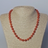 Kette aus natürlichem Karneol, glatte Kugeln, Durchmesser 8 mm ±, Länge 45–46 cm ±