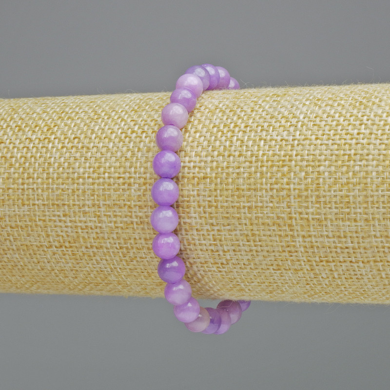 Armband Amethyst (künstliches Acryl) glatte Kugeln, Durchmesser ca. 6,5 mm ± (Elastikband), Länge 18 cm+