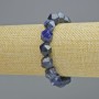 Armband aus natürlichem Sodalit – facettierte Perlen, Durchmesser ca. 10,5×12 mm, Stretcharmband, Länge ca. 18 cm+