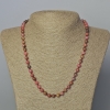Kette aus Rhodonit, natürlicher Stein, glatte Kugeln, Durchmesser 6 mm ±, Länge 45–50 cm ±